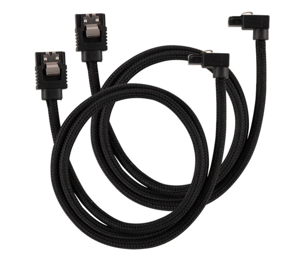 CORSAIR Premium 60cm sleeved 2szt (kątowe) Czarne CC-8900282 - 739231 - zdjęcie